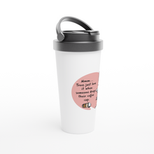 Load image into Gallery viewer, White 15oz Stainless Steel Travel Mug