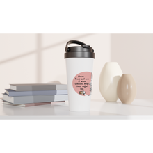Load image into Gallery viewer, White 15oz Stainless Steel Travel Mug
