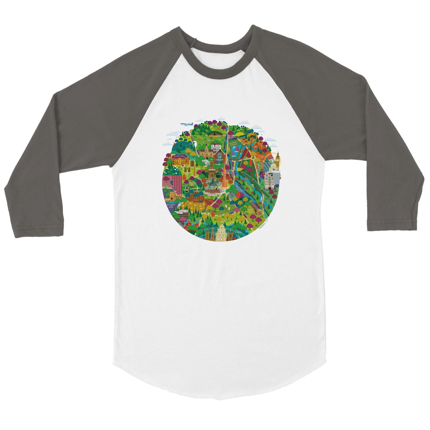 Planet Banbury Unisex 3/4 sleeve Raglan T-shirt