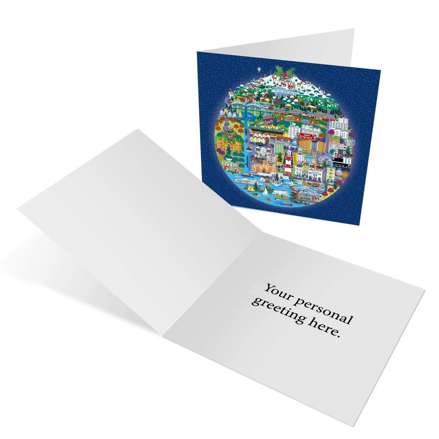 Planet Plymouth Christmas Card 1 - with personal greeting!