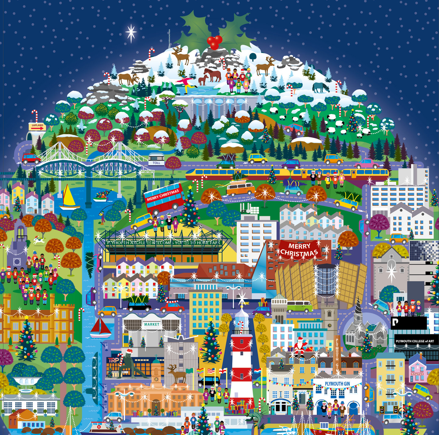 Planet Plymouth Christmas Card Detail